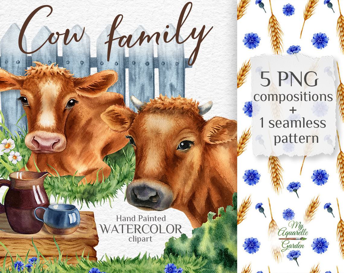 milk-farm-pasture-cows-watercolor-hand-painted-printable-clipart 
