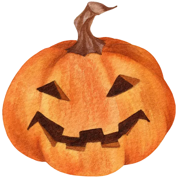 Halloween pumpkin. Watercolor hand-painted clipart by MyAquarelleGarden.